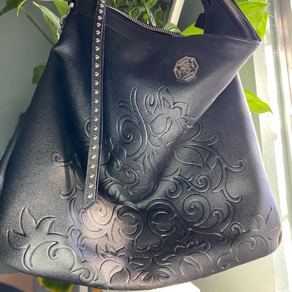 Black Embossed Marina Galanti Tote